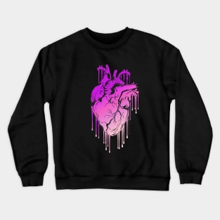 Pink Raimbow Human Heart Anatomy painting Crewneck Sweatshirt